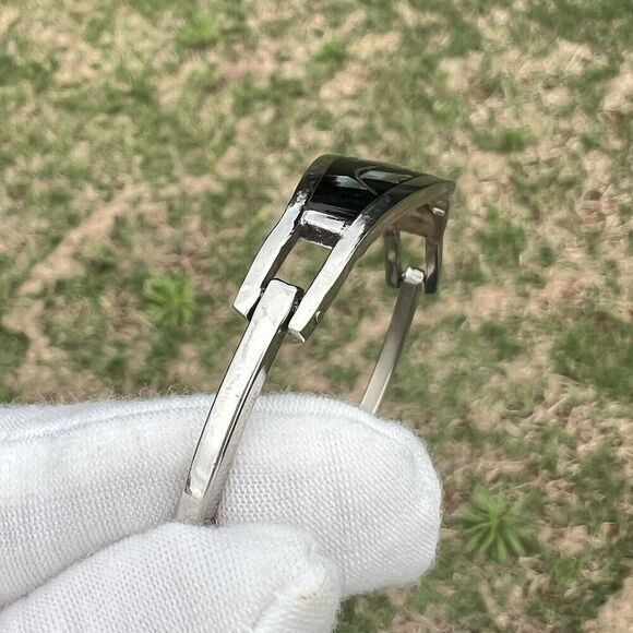 Vintage Alpaca‎ Mexico Women's Bracelet Abalone Shell Floral Silver Tone Signed - Picture 7 of 16